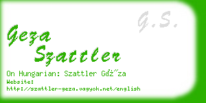 geza szattler business card